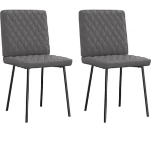 vidaXL Chaises à manger lot de 2 gris similicuir pas cher