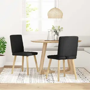 Vidaxl chaises à manger lot de 2 noir tissu pas cher