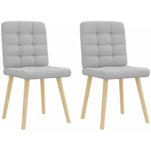 Chaises à manger lot de 2 gris nuage tissu Vidaxl pas cher