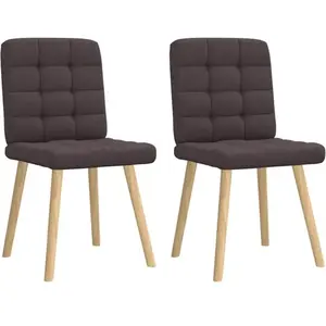 Chaises à manger lot de 2 marron foncé tissu Vidaxl pas cher