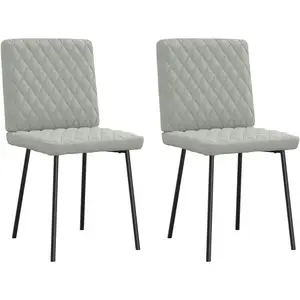vidaXL Chaises à Manger Lot de 2 Gris Clair Velours pas cher