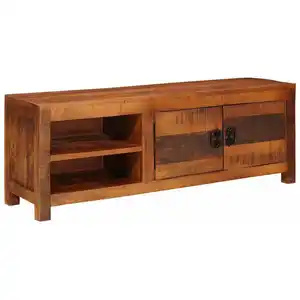 vidaXL Meuble TV Marron 110 x 30 x 40 cm bois de manguier massif pas cher