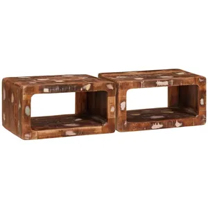 vidaXL Tables de chevet Bois récupéré massif pas cher