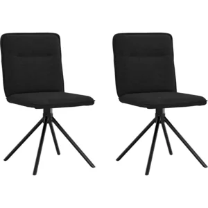 Vidaxl chaises à manger lot de 2 noir tissu pas cher