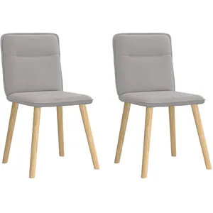 Vidaxl chaises à manger lot de 2 gris nuage tissu pas cher