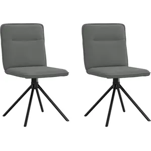 Comparateur de prix : Vidaxl chaises à manger lot de 2 gris foncé tissu