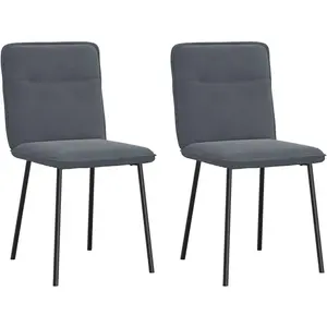 Vidaxl chaises à manger lot de 2 gris foncé velours pas cher