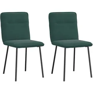 Vidaxl chaises à manger lot de 2 vert foncé velours pas cher