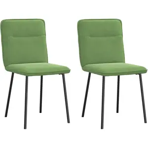 Vidaxl chaises à manger lot de 2 vert clair velours pas cher