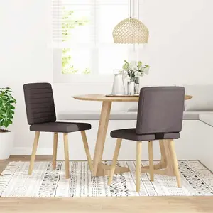Vidaxl - Chaises à manger lot de 2 marron foncé tissu pas cher