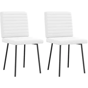 Vidaxl chaises à manger lot de 2 blanc similicuir pas cher