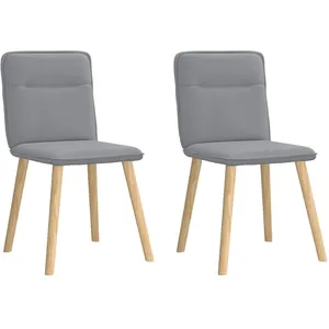 Vidaxl chaises à manger lot de 2 gris clair tissu pas cher