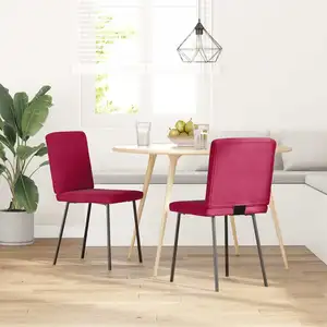 Comparateur de prix : Vidaxl chaises à manger lot de 2 rouge bordeaux velours