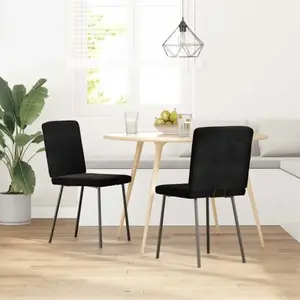 Vidaxl - Chaises à manger lot de 2 Noir Velours pas cher