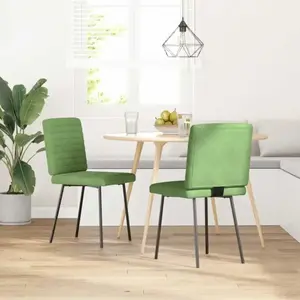 Vidaxl chaises à manger lot de 2 vert clair velours pas cher