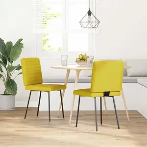 Vidaxl chaises à manger lot de 2 jaune velours pas cher