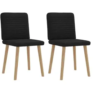 VidaXL Lot de 2 chaise en bois massif non pliable H. 86 cm interieur noir pas cher
