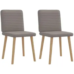 Vidaxl chaises à manger lot de 2 taupe tissu pas cher