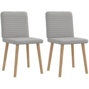Chaises à manger lot de 2 gris nuage tissu Vidaxl pas cher