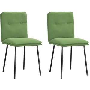 Vidaxl chaises à manger lot de 2 vert clair velours pas cher