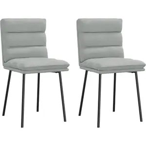 Comparateur de prix : Chaises à manger lot de 2 Gris clair Velours Vidaxl