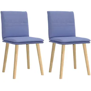 Chaises à manger lot de 2 bleu jean tissu Vidaxl pas cher