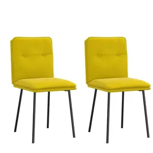 vidaXL Chaises à manger lot de 2 Jaune Velours pas cher