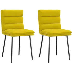 vidaXL Chaise de salle à manger 2 pcs. Jaune velours pas cher