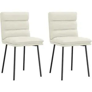 vidaXL Chaise de salle à manger 2 pcs. Velours crème pas cher