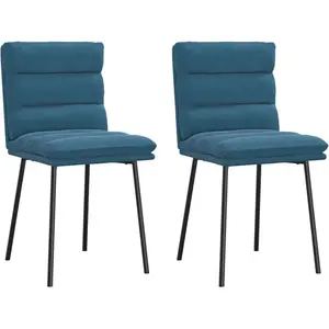 vidaXL Chaise de salle à manger 2 pcs. Bleu velours pas cher