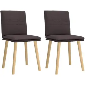 vidaXL Chaises à manger lot de 2 marron foncé tissu pas cher