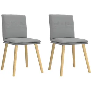 vidaXL Chaise de salle à manger 2 pcs. Tissu gris clair pas cher