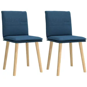 Chaises à manger lot de 2 bleu tissu Vidaxl pas cher