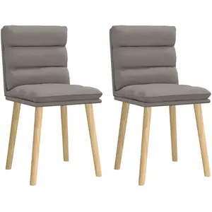vidaXL Chaise de salle à manger 2 pcs. Tissu taupe pas cher