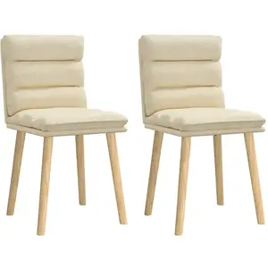 vidaXL Chaise de salle à manger 2 pcs. Tissu crème pas cher