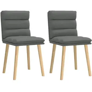 vidaXL Chaise de salle à manger 2 pcs. Tissu gris foncé pas cher
