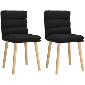 vidaXL Chaise de salle à manger 2 pcs. tissu noir pas cher