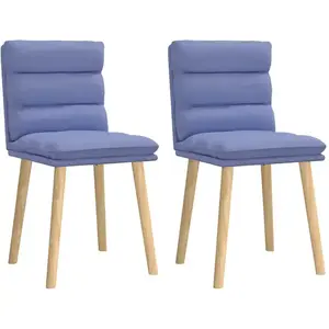 vidaXL Chaise de salle à manger 2 pcs. Tissu bleu jean pas cher