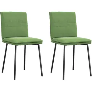 vidaXL Chaise de salle à manger 2 pcs. Vert clair velours pas cher