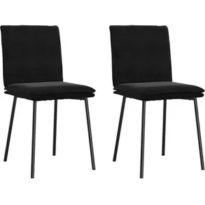 vidaXL Chaise de salle à manger 2 pcs. noir velours pas cher