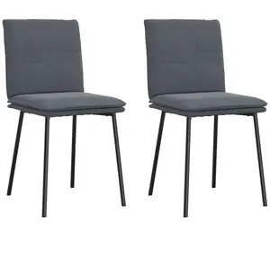 vidaXL Chaise de salle à manger 2 pcs. Gris foncé velours pas cher