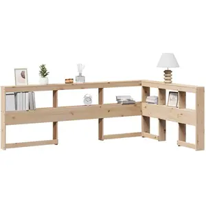 vidaXL Tête de lit de bibliothèque en forme de L bois massif de pin pas cher
