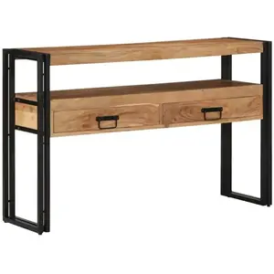 Comparateur de prix : Vidaxl table console marron 120 x 33 x 75 cm bois d'acacia massif