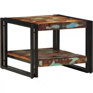 vidaXL Table basse multicolore 50x50x38 cm bois de récupération massif pas cher