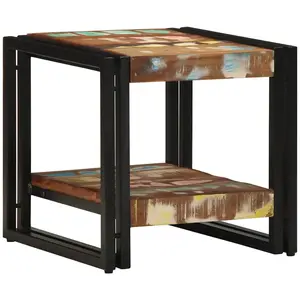 vidaXL Table basse multicolore 40X50X38 Cm en bois massif recyclé Lumarko ! pas cher