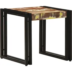 vidaXL Table basse Multicolore 40 x 40 x 38 cm Bois Recyclé Solide pas cher