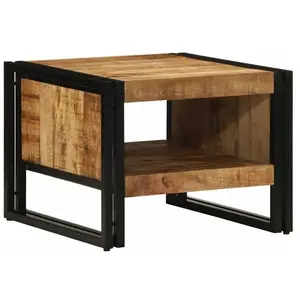 vidaXL Table basse 50x50x38 cm bois de manguier massif brut pas cher