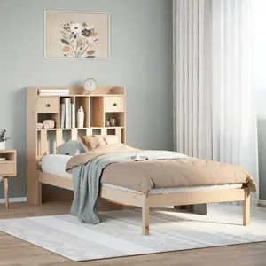 vidaXL Lit bibliothèque sans matelas 90x190 cm bois de pin massif pas cher