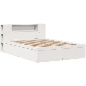 Comparateur de prix : Vidaxl - Cadre de lit sans matelas blanc 140x190 cm bois de pin massif