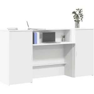 Comparateur de prix : Vidaxl - Bureau De Réception Blanc 200x50x103,5 Cm Bois D'Ingénierie